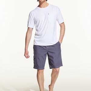 T-shirt Rash Guard unisexe blanc à manches longues avec poche avant, séchage rapide, respirant, Spandex/Polyester 180g, haut de sport - Product Image 6