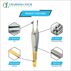 Pinzas de Disección CHARISMA-TECH, Manuales, con Puntas de Carburo de Tungsteno, Acero Inoxidable, Instrumentos Médicos Quirúrgicos con Dientes Serrados - Product Image 3