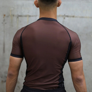 Custom Men's Rash Guard Performance Stretch Short Sleeve <b>Compression</b> <b>Shirt</b> Breathable Quick Dry Anti-Bacterial Factory Price - Product Image 4