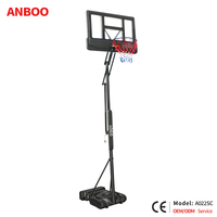 Ring Basket Portabel Luar Ruangan 10ft Custom Pabrik dengan Engkol Tangan & Roda - Ring Basket PC 44" yang Dapat Disesuaikan ANBOO