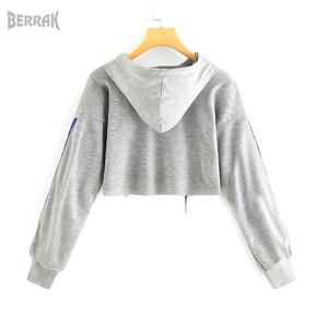 Women Hoodie Dream Merch Cropped Sweatshirt Pullover Casual Long Sleeve Striped Short Top Hoody - Product Image 4