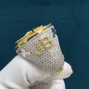 Anillo de Hip Hop Personalizado con Moissanita, Plata 925 Original, Joyería Iced Out para Hombre, Ideal para Fiestas y Eventos - Product Image 4