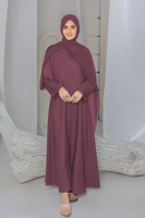 Abaya décontractée musulmane pour femmes, nouvelle mode, logo personnalisé, longue, légère, respirante, avec ceinture.
