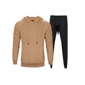 Loose Fitting Casual Sports Pants Solid Color Side Pockets Hooded <b>Sweater</b> Polyester/Cotton Streetwear 2 in 1 Fleece Men - Product Image 6