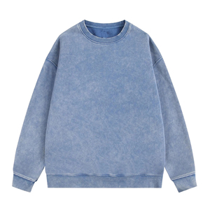 เสื้อสเวตเชิ้ตวินเทจคุณภาพดี ล้างสีแบบแอซิดวอช ผู้ชาย ผ้าฝ้าย สไตล์สตรีทลำลอง คอกลม รับผลิตตามแบบ OEM แบรนด์ส่วนตัว - Product Image 1