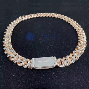 LOISTA Luxury Rose Gold Plated <b>Statement</b> <b>Necklace</b> Micro Pave Crystal Link Chain Unisex Everyday Wear - Product Image 4
