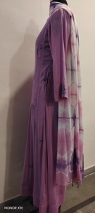 Kurta en coton pour femmes, longueur au sol, coupe ample, traditionnel, violet, brodé, vêtements décontractés indiens - Product Image 5