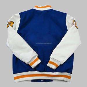 Personalized Jacket Letterman Jacket Best Quality Varsity Jacket With Blue <b>Wool</b> Body <b>White</b> Leather Sleeves - Product Image 4