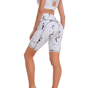 กางเกงขาสั้นโยคะ/ปั่นจักรยานสำหรับผู้หญิง OEM ODM ระบายอากาศได้ดี ยืดได้ 4 ทิศทาง เป็นมิตรกับสิ่งแวดล้อม ผลิตจากผ้าสแปนเด็กซ์/โพลีเอสเตอร์ คุณภาพสูง ยกกระชับสะโพก ทรงปกติ พร้อมโลโก้ - Product Image 3