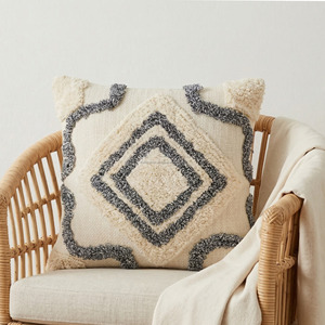 Minimal Floral Tufted <b>Sofa</b> Pillowshams Cotton Soft Handmade Durable Lightweight Tufted Pillow Cover on <b>Cheap</b> Price - Product Image 6