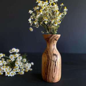 Vase à fleurs rond en bois fait main, durable, rustique, décoratif, pour table ou sol, support floral pour la maison ou les mariages - Product Image 5