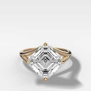 3 Carat Asscher Cut Lab Grown Diamond Solitaire Engagement <b>Ring</b> <b>Dainty</b> Prong Set IGI Certified DEF Color 10k 14k 18k Solid Gold - Product Image 1