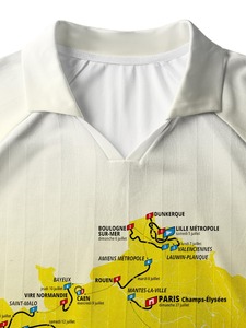 Polo de cyclisme unisexe jaune à imprimé intégral, manches courtes, col rabattu, respirant, en polyester, coupe classique, pour adulte, toutes saisons - Product Image 4