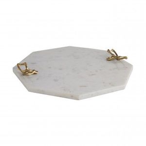 Bandeja de mármol de diseño elegante, bandejas decorativas, bandeja de piedra, bandeja para servir, bandeja de mármol con asa metálica, a un precio muy atractivo. - Product Image 6