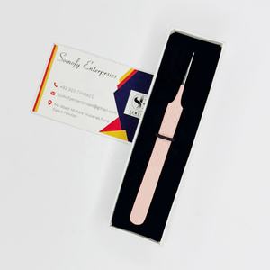 Customizable Private Label Stainless Steel Eyelash Tweezers Strong Hold <b>Fiber</b> Tip Straight Volume Extensions Sustainable <b>Product</b> - Product Image 6
