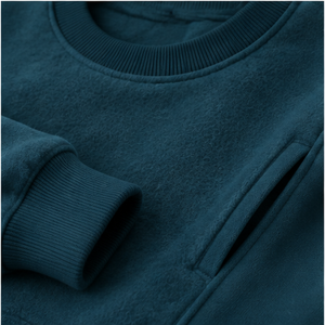 Sudadera Personalizada para Hombre, Color Verde Azulado Oscuro, Corte Holgado, Cuello Redondo, Doble Capa, Tejido Acordonado, Felpa Suave, Modelo MCRW-0048 - Product Image 6