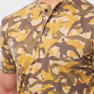 Custom Branding <b>Men's</b> Camouflage <b>Henley</b> <b>Top</b> T shirt Loose Fit Breathable Summer Casual Short Sleeve Wholesale Private Label OEM - Product Image 2