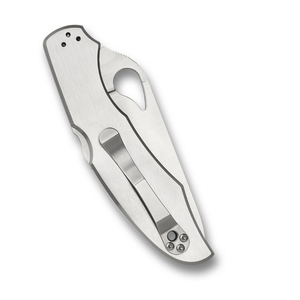 Couteaux de poche pliants en argent de qualité supérieure avec lame en acier inoxydable à bord lisse, manche en métal brossé et clip de ceinture portable - Product Image 4