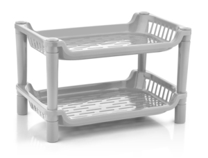 Space Saving <b>Plastic</b> Rack Organizer for Home Storage Lightweight <b>Plastic</b> Storage Rack Shelf Organizer - Product Image 2