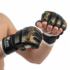 Guantes Profesionales de MMA para Entrenamiento de Combate, Ligeros, de Cuero, con Cierre de Gancho y Bucle, Unisex - Product Image 5