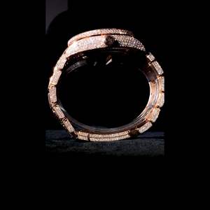 Brand New High Quality Customized Iced Out Lab Grown Stainless Steel Diamond <b>Watch</b> Glass Dial 20mm Band Business Style for <b>Men</b> - Product Image 4