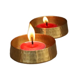 Vela moderna antigua y elegante, vela votiva de Metal en hierro chapada en oro, soporte para luz de té, los vasos de vela martillada más vendidos - Product Image 1