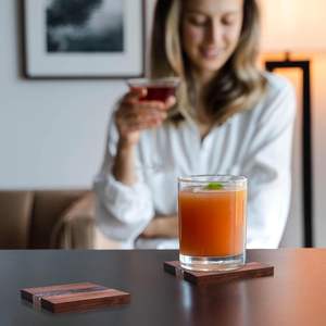 Sous-verres en résine pour table à manger, sous-verres en bois de qualité supérieure, sous-verres en feuille d'or pour tasses à thé et à café, sous-verres pour verres, décoration de luxe pour la maison et le bar - Product Image 2