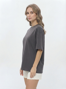 T-shirts personnalisés en coton et polyester pour femmes, coupe ample, manches courtes, décontractés, de haute qualité, col rond - Product Image 3