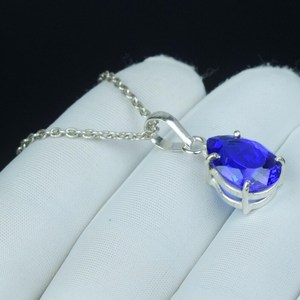 Hermoso Colgante de Tanzanita con Corte de Pera, Plata de Ley 925, Collar Azul, Regalo de Piedra de Nacimiento de Diciembre - Product Image 2