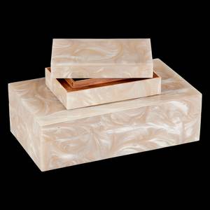 Minimalist Design For Bedroom Neatening Double Tier Stackable Jewelry Organizer Rectangular <b>Wooden</b> <b>Storage</b> <b>Box</b> Set With Glossy - Product Image 1