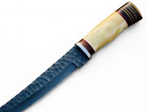 Handcrafted Hand Hammered High Carbon Steel Outdoor Utility Tool Natural Camel <b>Bone</b> & Wood Segmented <b>Handle</b> - Product Image 4