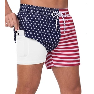 Shorts de bain pour hommes en polyester tissé avec bordure contrastante, imprimé AOP, élastique en nylon, séchage rapide, décontracté, fournisseur du Bangladesh - Product Image 6