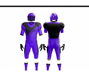 Ensemble d'uniformes de football américain personnalisés, tissu léger et respirant |   Ensemble de football avec maillot et pantalon |   Polyester respirant - Product Image 3