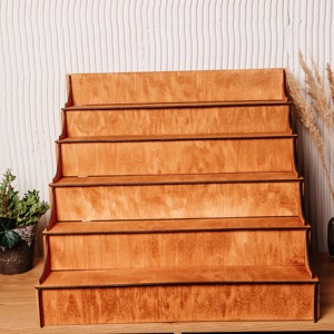 <b>Wooden</b> Staircase Organizer For Perfumes Creams Cosmetics And Vanity Storage Display Stand Home Organization From India - Product Image 3
