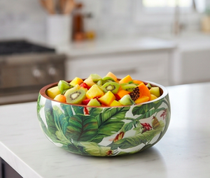 Custom Printed Classic Mango Acacia Wood Salad <b>Bowls</b> Food Safe Enamel Coated Kitchen Items Disposable Spoons - Product Image 3