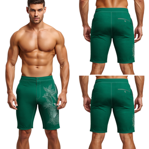 Pantalones Cortos Modernos para Hombre con Diseño Gráfico Emerald Pulse, con un Atractivo y Comodidad de Estilo Urbano Elevado - Product Image 1