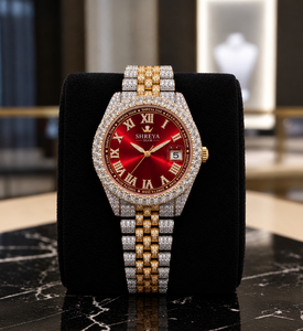 Montre SHREYA DIAM de luxe en acier inoxydable bicolore avec mouvement à quartz, cristal saphir, chiffres romains et étanchéité 3 ATM - Product Image 5