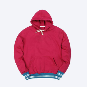 Sweat à capuche d'hiver à manches longues, coupe classique, doublure à carreaux, en polaire de polyester personnalisée, avec logo brodé sur le devant, effet délavé - Product Image 4