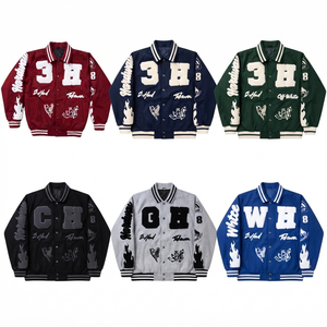 Maroon Custom Wool Varsity <b>Jacket</b> <b>Men's</b> Streetwear Snap Button Letterman Outerwear Winter Coat Vintage Chenille Patches Apparel - Product Image 4
