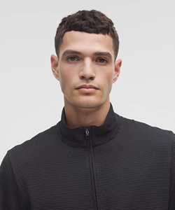 Men's Textured Half-Zip Long Sleeve Top Black Dot Pattern Breathable Regular Fit All Seasons Sweatshirt - Product Image 4