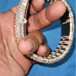 Reloj de Lujo Antiguo de Moda con Diamantes de Imitación y Cuarzo para Hombre, de Acero Inoxidable, Totalmente Pavimentado, con Cristal de Zafiro Plateado, Resistente al Agua 10 Bar, Cuadrado de 41mm - Product Image 2