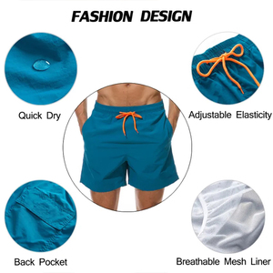 Trajes de Baño Personalizados para Hombre, Color Sólido, Transpirables, Ecológicos, de Secado Rápido, con Cierre de Cordón, Logotipo Frontal, Casuales, de Poliéster/Algodón - Product Image 5