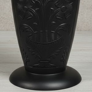 Jarrón de Flores Negro Mate Vintage con Patrón Floral 3D en Relieve, Maceta Decorativa Elegante de Estilo Nórdico para Decoración del Hogar, Centro de Mesa para Bodas - Product Image 6