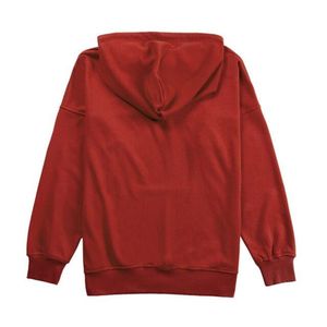 Men <b>Red</b> <b>Hoodie</b> Regular Fit Casual Long Sleeve With Pocket Knitted Cotton French Terry Autumn Wear - Product Image 2