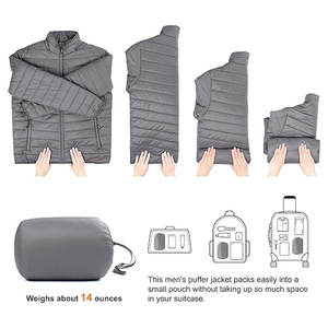 Blouson matelassé pour homme, pliable et très vendu, idéal pour les voyages et la randonnée – Fournisseur en gros, couleurs OEM, personnalisation de la marque - Product Image 2