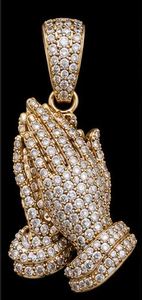 จี้พระคู่มือสวดมนต์ประดับมอยส์ซาไนต์ ชุบทองบนเงินแท้ ฝังเพชรแบบเต็มหน้า ดีไซน์ประณีต เหมาะสำหรับทั้งชายและหญิง ของขวัญวันครบรอบ - Product Image 4