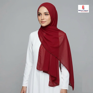 Soft Drape Neckwear Fabric Cotton Viscose Polyester Blend Lightweight <b>Scarf</b> Textile OEM ODM Private Label Manufacturer Supplier - Product Image 2