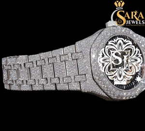 Indian Manufacture Crafted Stainless Steel Lab Grown Diamonds <b>Watch</b> with VVS Square <b>Case</b> Available for Affordable Price - Product Image 3