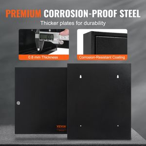 Casier de sécurité en acier pour 100 clés avec étagères réglables, boîte à clés avec 100 étiquettes de clés colorées, organisateur de clés - Product Image 4