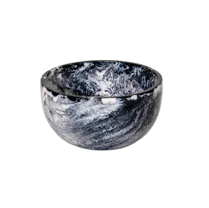 Bol en résine époxy noir, bol à salade et fruits en résine, forme ronde, meilleures pièces de design, décoration de table de mariage, bol en résine - Product Image 1